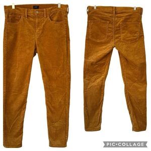 J. Crew Golden Brandy Mid Rise Skinny Corduroy Stretch 5 Pockets Pants Size 29